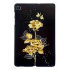 For Samsung Galaxy Tab S6 Lite 2024 / 2022 Golden Rose Pattern Smart Tablet TPU Case(Black) - 1