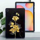 For Samsung Galaxy Tab S6 Lite 2024 / 2022 Golden Rose Pattern Smart Tablet TPU Case(Black) - 2