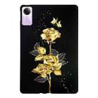 For Redmi Pad SE Color Painting Pattern Smart Tablet TPU Case(Golden Rose) - 1