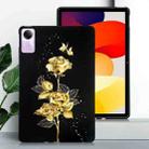 For Redmi Pad SE Color Painting Pattern Smart Tablet TPU Case(Golden Rose) - 2