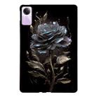 For Redmi Pad SE Color Painting Pattern Smart Tablet TPU Case(Black Rose) - 1