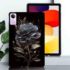 For Redmi Pad SE Color Painting Pattern Smart Tablet TPU Case(Black Rose) - 2