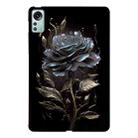 For Xiaomi Pad 5 Pro 12.4 Color Painting Pattern Smart Tablet TPU Case(Black Rose) - 1