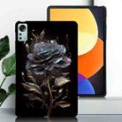 For Xiaomi Pad 5 Pro 12.4 Color Painting Pattern Smart Tablet TPU Case(Black Rose) - 2