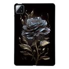 For Xiaomi Pad 6S Pro 12.4 Color Painting Pattern Smart Tablet TPU Case(Black Rose) - 1