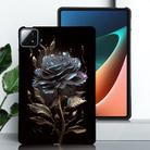 For Xiaomi Pad 6S Pro 12.4 Color Painting Pattern Smart Tablet TPU Case(Black Rose) - 2