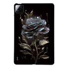 For Xiaomi Pad 7 / Pad 7 Pro Color Painting Pattern Smart Tablet TPU Case(Black Rose) - 1