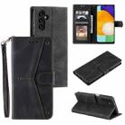 For Samsung Galaxy A16 5G Nail Skin Feel Stitching Calf Texture Leather Phone Case(Black) - 1
