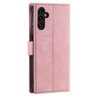 For Samsung Galaxy A16 5G Nail Skin Feel Stitching Calf Texture Leather Phone Case(Rose Gold) - 3