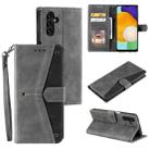 For Samsung Galaxy A36 Nail Skin Feel Stitching Calf Texture Leather Phone Case(Grey) - 1