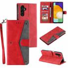 For Samsung Galaxy A36 Nail Skin Feel Stitching Calf Texture Leather Phone Case(Red) - 1