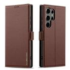 For Samsung Galaxy S22 Ultra 5G LC.IMEEKE L1 Series Frosted Fine Texture PU Phone Case(Brown) - 2