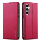 For Samsung Galaxy S24 FE 5G LC.IMEEKE L1 Series Frosted Fine Texture PU Phone Case(Red) - 2