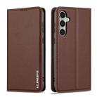 For Samsung Galaxy S23 5G LC.IMEEKE L1 Series Frosted Fine Texture PU Phone Case(Brown) - 2