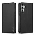For Samsung Galaxy S23 FE 5G LC.IMEEKE L1 Series Frosted Fine Texture PU Phone Case(Black) - 2