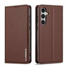For Samsung Galaxy S23 FE 5G LC.IMEEKE L1 Series Frosted Fine Texture PU Phone Case(Brown) - 2