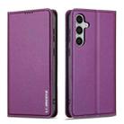 For Samsung Galaxy S23 FE 5G LC.IMEEKE L1 Series Frosted Fine Texture PU Phone Case(Purple) - 2