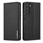 For Samsung Galaxy S21 5G LC.IMEEKE L1 Series Frosted Fine Texture PU Phone Case(Black) - 2