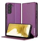 For Samsung Galaxy S21 5G LC.IMEEKE L1 Series Frosted Fine Texture PU Phone Case(Purple) - 1