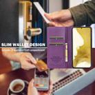 For Samsung Galaxy S21 5G LC.IMEEKE L1 Series Frosted Fine Texture PU Phone Case(Purple) - 3