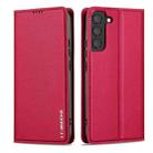 For Samsung Galaxy S21+ 5G LC.IMEEKE L1 Series Frosted Fine Texture PU Phone Case(Red) - 2
