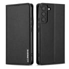 For Samsung Galaxy S22+ 5G LC.IMEEKE L1 Series Frosted Fine Texture PU Phone Case(Black) - 2