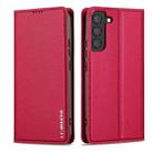 For Samsung Galaxy S22+ 5G LC.IMEEKE L1 Series Frosted Fine Texture PU Phone Case(Red) - 2