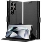 For Samsung Galaxy S25 Ultra 5G LC.IMEEKE L1 Series Frosted Fine Texture PU Phone Case(Black) - 1