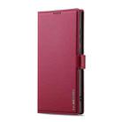 For Samsung Galaxy S25 Ultra 5G LC.IMEEKE L1 Series Frosted Fine Texture PU Phone Case(Red) - 2