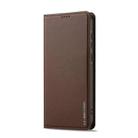 For Samsung Galaxy S25 5G LC.IMEEKE L1 Series Frosted Fine Texture PU Phone Case(Brown) - 2