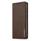 For Samsung Galaxy S25 Edge 5G LC.IMEEKE L1 Series Frosted Fine Texture PU Phone Case(Brown) - 2