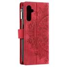 For Samsung Galaxy A16 5G Multi-Card Totem Zipper Leather Phone Case(Red) - 3