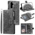 For Samsung Galaxy A16 5G Multi-Card Totem Zipper Leather Phone Case(Grey) - 1