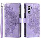 For Samsung Galaxy A36 Multi-Card Totem Zipper Leather Phone Case(Purple) - 2