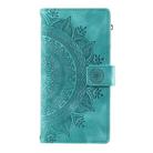 For Samsung Galaxy A06 5G Multi-Card Totem Zipper Leather Phone Case(Green) - 2
