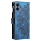 For Samsung Galaxy A06 5G Multi-Card Totem Zipper Leather Phone Case(Blue) - 3