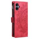 For Samsung Galaxy A06 5G Multi-Card Totem Zipper Leather Phone Case(Red) - 3
