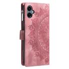 For Samsung Galaxy A06 5G Multi-Card Totem Zipper Leather Phone Case(Pink) - 3