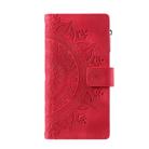 For Samsung Galaxy A07 4G Multi-Card Totem Zipper Leather Phone Case(Red) - 2
