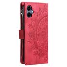 For Samsung Galaxy A07 4G Multi-Card Totem Zipper Leather Phone Case(Red) - 3
