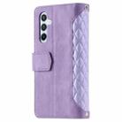 For Samsung Galaxy A16 5G Grid Texture Zipper Leather Phone Case with Lanyard(Purple) - 3