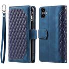 For Samsung Galaxy A06 5G / 4G Grid Texture Zipper Leather Phone Case with Lanyard(Blue) - 1