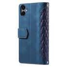 For Samsung Galaxy A06 5G / 4G Grid Texture Zipper Leather Phone Case with Lanyard(Blue) - 3