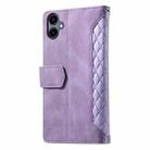 For Samsung Galaxy A06 5G / 4G Grid Texture Zipper Leather Phone Case with Lanyard(Purple) - 3
