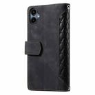 For Samsung Galaxy A06 5G / 4G Grid Texture Zipper Leather Phone Case with Lanyard(Black) - 3