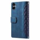For Samsung Galaxy A07 4G Grid Texture Zipper Leather Phone Case with Lanyard(Blue) - 3
