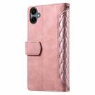 For Samsung Galaxy A07 4G Grid Texture Zipper Leather Phone Case with Lanyard(Rose Gold) - 3