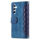 For Samsung Galaxy A17 5G Grid Texture Zipper Leather Phone Case with Lanyard(Blue) - 3