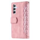 For Samsung Galaxy A17 5G Grid Texture Zipper Leather Phone Case with Lanyard(Rose Gold) - 3