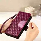 For Samsung Galaxy A16 5G Glitter Lattice Zipper Wallet Leather Phone Case(Wine Red) - 2